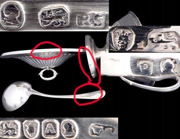 Schotel (6) - Museumkwaliteit paar Georgische .925 sterling