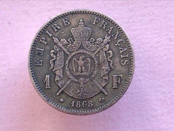 Frankrijk. Napoléon III. 1 Franc 1868-A, Paris (Zonder, Postzegels en Munten, Munten | Europa | Niet-Euromunten