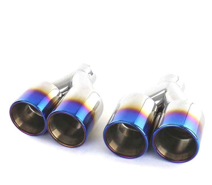 EMBOUT D´ÉCHAPPEMENT ACIER INOXYDABLE TITANE 2 DOUBLE 89MM, Autos : Pièces & Accessoires, Systèmes d'échappement, Envoi