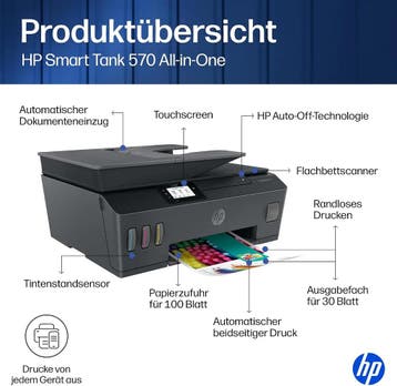 HP Smart Tank Plus 570 3-in-1 Multifunctionele Printer WiFi, Computers en Software, Ophalen of Verzenden, Nieuw