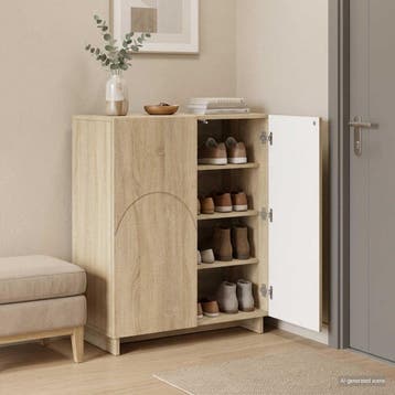 vidaXL Schoenenkast 73 x 38 x 87,5 cm Bewerkt hout Sonoma, Huis en Inrichting, Verzenden, Nieuw