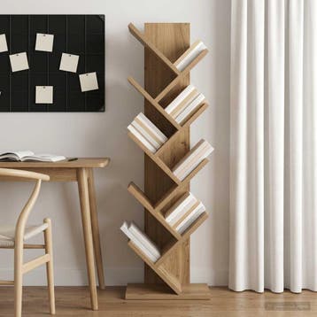 vidaXL Boom Boekenkast 6-Tier 30 x 18 x 100 cm Bewerkt hout, Verzenden
