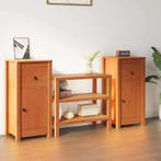 vidaXL Dressoir 2 pcs Wasbruin 39 x 34,5 x 80 cm Massief, Huis en Inrichting, Verzenden, Nieuw