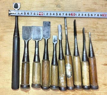 Werkgereedschap (10) - 8 grote gebruikte beitels