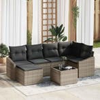 vidaXL Tuin Eettafel Set met kussen met opslag 7 pcs, Verzenden, Nieuw