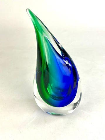 Oball - Vase - Sommerso - Verre de Murano - Verde Blu