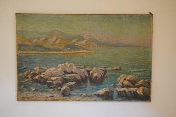 Henri Baudoux (XX) - Paysage de mer / Côte rocheuse, Antiquités & Art