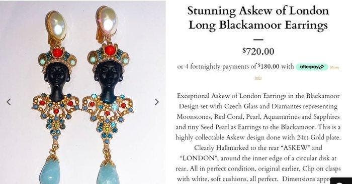 Other brand - Verguld - Oorbellen - Askew London Blackmoor, Antiek en Kunst, Curiosa en Brocante