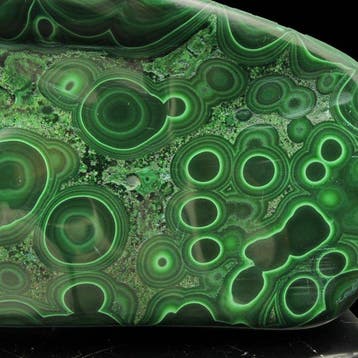 Malachite au motif œil exceptionnel Polissage double-face -