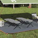 vidaXL Opvouwbaar Campingbed 2 pcs Grijs 193 x 69 x 45 cm, Caravans en Kamperen, Kampeeraccessoires, Verzenden, Nieuw