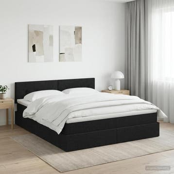vidaXL Opbergbed met matras met hoofdeinde Zwart 160 x 200, Verzenden, Nieuw