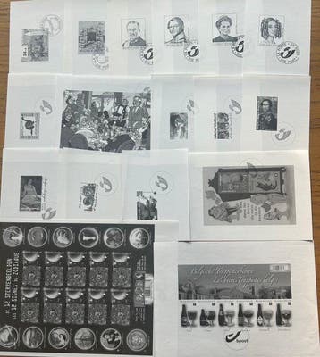 België 1990/2021 - 50 Velletjes : zwart-wit velletjes en, Gestempeld