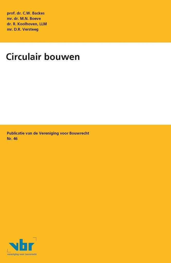 Circulair bouwen / Preadviezen voor de Vereniging voor, Livres, Science, Envoi