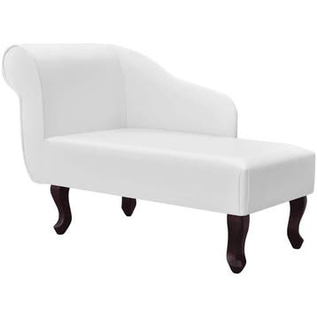 vidaXL Chaise longue kunstleer wit, Verzenden