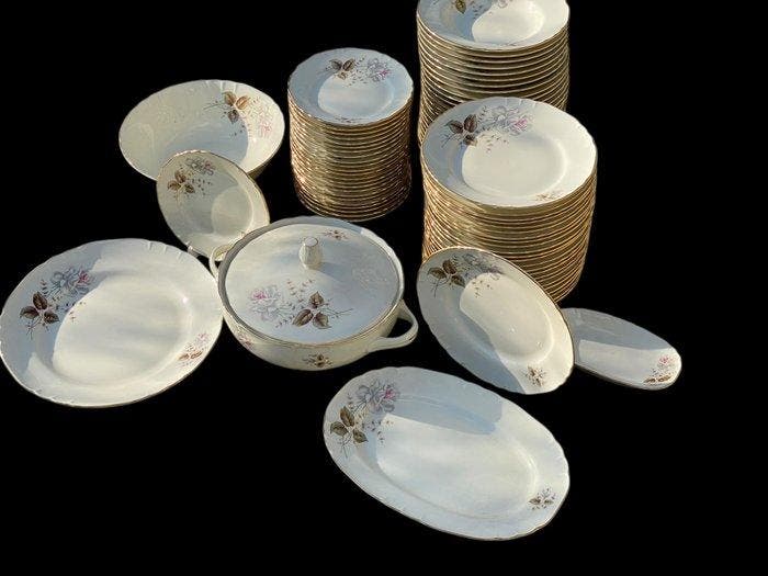 Richard Ginori - Rosa Grigia - Tafelservies (77) - Porselein, Antiquités & Art, Antiquités | Meubles | Tables