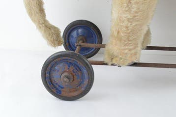 Steiff - Speelgoed Steiff Mohair Elephant Pull Toy On Blue