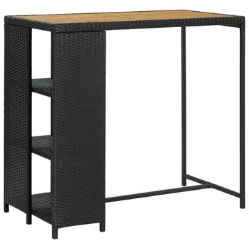 vidaXL Bartafel met opbergrek 120x60x110 cm poly rattan, Huis en Inrichting, Verzenden, Nieuw
