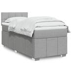 vidaXL Boxspring met matras stof lichtgrijs 90x200 cm, Verzenden, Nieuw