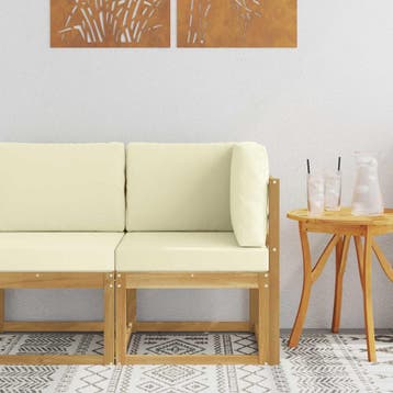 vidaXL Buitenhoekbank Massief Acacia Hout Wit, Tuin en Terras, Tuinsets en Loungesets, Verzenden, Nieuw