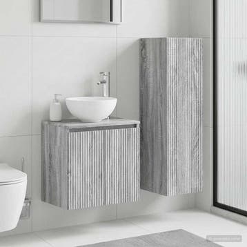 vidaXL Badkamermeubel Set 2 st Grijs Sonoma 33 x 34,5 x 100, Maison & Meubles, Tables | Coiffeuses, Verzenden