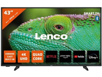 Lenco LED-4353BK - 43 4K Android Smart TV - Chromecast -, Verzenden, Zo goed als nieuw