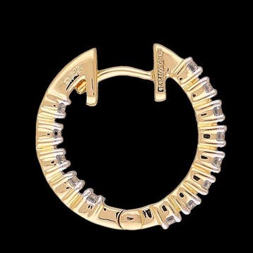 Hoepel oorbellen - 18 karaat Geel goud - 0.72ct. tw. Diamant