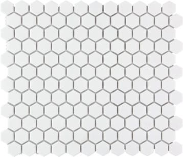 Wand Mozaïek Tegels Factory Hexagon Keramiek Wit Mat - Ma.., Nieuw, Ophalen of Verzenden, 20 tot 40 cm, 10 m² of meer