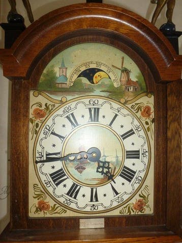 Horloge à queue frisonne - - Chêne - 1950-1960, Antiquités & Art