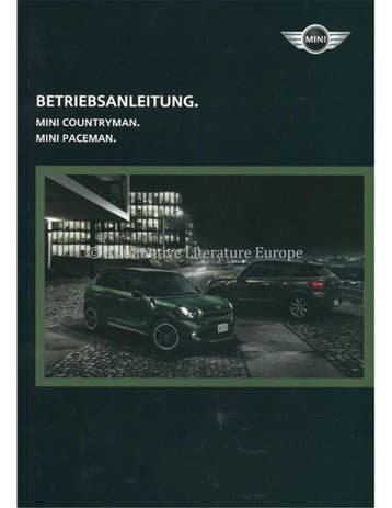 2016 MINI COUNTRYMAN & PACEMAN INSTRUCTIEBOEKJE DUITS, Ophalen of Verzenden