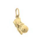 Gouden hanger van een voetbalschoen met bal, Ophalen of Verzenden, Gebruikt, Goud, Overige merken