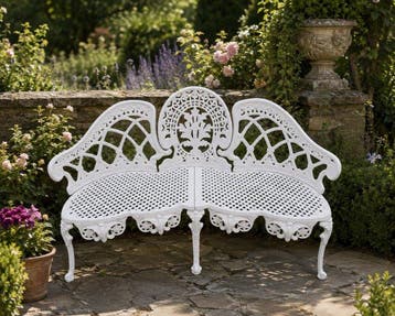 Banc de jardin - Aluminium - Banc en métal moulé