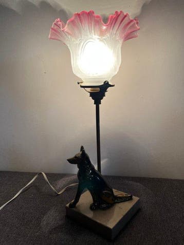 Lamp - Régule, marmer, messing - Art Deco, werkt,signatuur