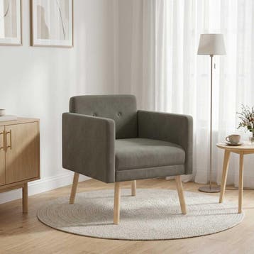 vidaXL Accentstoel Lichtgrijs Corduroy stof, Huis en Inrichting, Verzenden, Nieuw