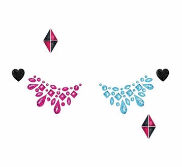 Roze Blauwe Gezicht Stickers Juwelen, Verzenden, Nieuw