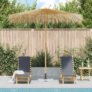 vidaXL Parasol van bamboe met dak van bananenbladeren 210 cm, Verzenden, Nieuw