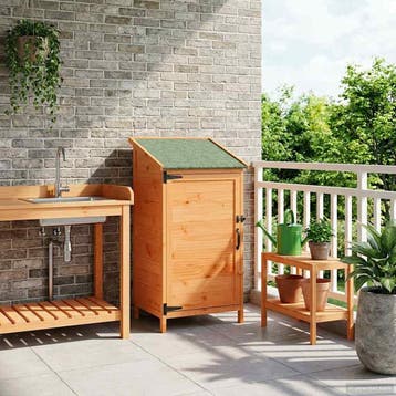 vidaXL Tuin Shed met dak Bruin 59 x 56 x 113,5 cm Massief, Verzenden