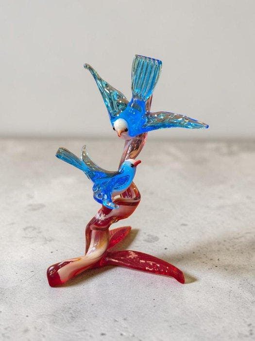 Studio Tommasi - Figurine - Ramo Spirale con uccelli - Verre, Antiquités & Art, Antiquités | Verre & Cristal