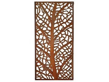 Veiling - 3x Metalen terrasscherm L Arbre 180x90cm, Nieuw