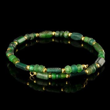 Oud-Romeins, Keizerrijk Armband met Romeinse groene glazen