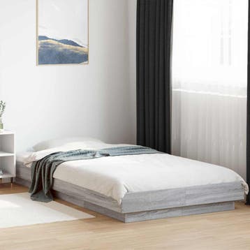 vidaXL Vloerbedframe Grijs Sonoma 80 x 210 cm Bewerkt hout, Huis en Inrichting, Slaapkamer | Bedden, Verzenden, Nieuw