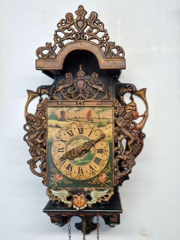 Horloge de chaise frisonne - Antique Bois - 1960-1970 -