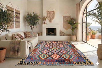 Kleurrijke kilim - ongebruikt - Vloerkleed - 260 cm - 185 cm, Maison & Meubles