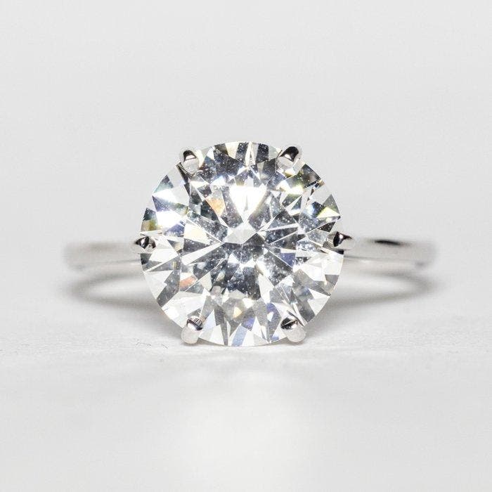 Verlovingsring - 14 karaat Witgoud - 4.09ct. tw. Diamant, Bijoux, Sacs & Beauté, Bijoux anciens