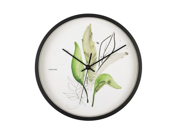 Karlsson Wandklok Botanical Leaves | Retourdeal 26% korting, Huis en Inrichting, Woonaccessoires | Klokken, Verzenden