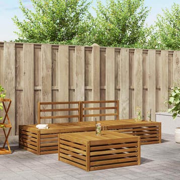 vidaXL 4 st Buiten bank set Massief Acacia Hout Naturel, Verzenden