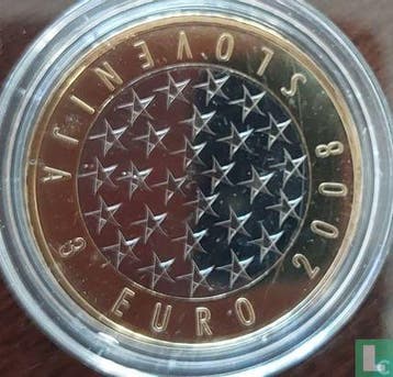 Slovenië 3 euro 2008 (PROOF) Sloveens voorzitterschap va.., Verzenden, Overige landen, Overige waardes, Losse munt