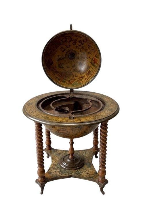 Globe bar - Balsa, Walnoot, Antiquités & Art, Antiquités | Autres Antiquités