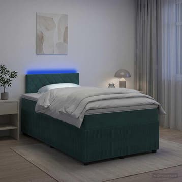 vidaXL Boxspringbed met matras Donkergroen 120 x 200 cm, Verzenden, Nieuw