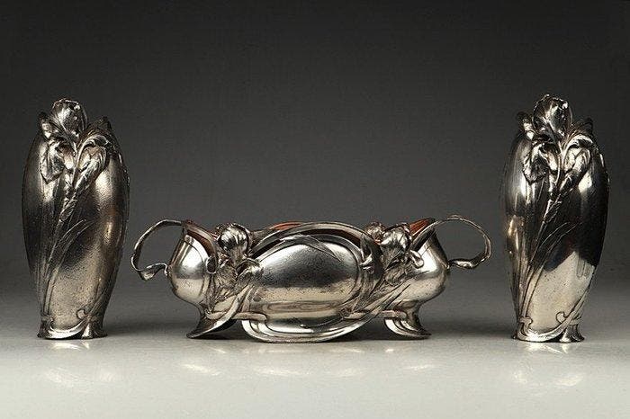 Roman Plewkiewicz - Jardinière - Verzilverd, Antiquités & Art, Art | Objets design