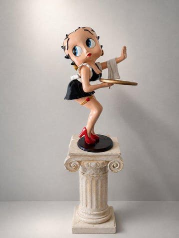 Beeld, 78 cm high beautiful statue Betty Boop white - 78 cm